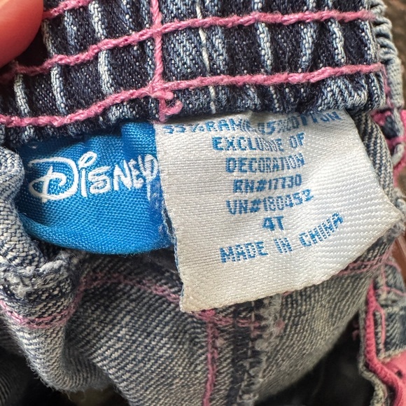 Disney Little Einstein 4T Girls Blue Denim Jeans Capris with Floral Embroidery - Picture 12 of 12